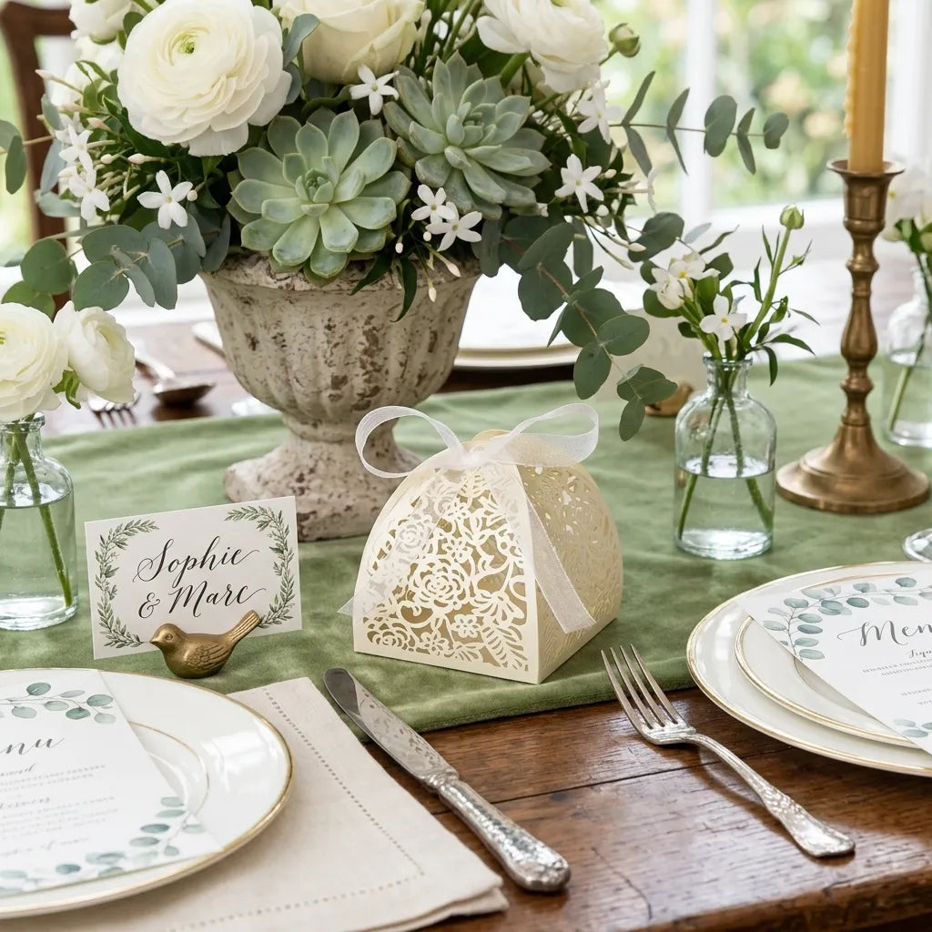 Boîte à Dragées Mariage Ajourée Unique