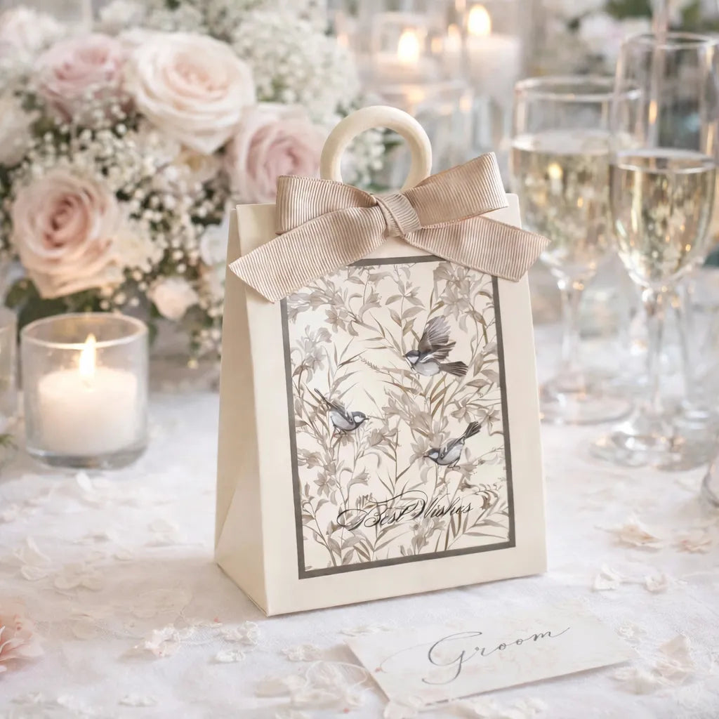 Boîte à Dragées Mariage à Anneau en Bois