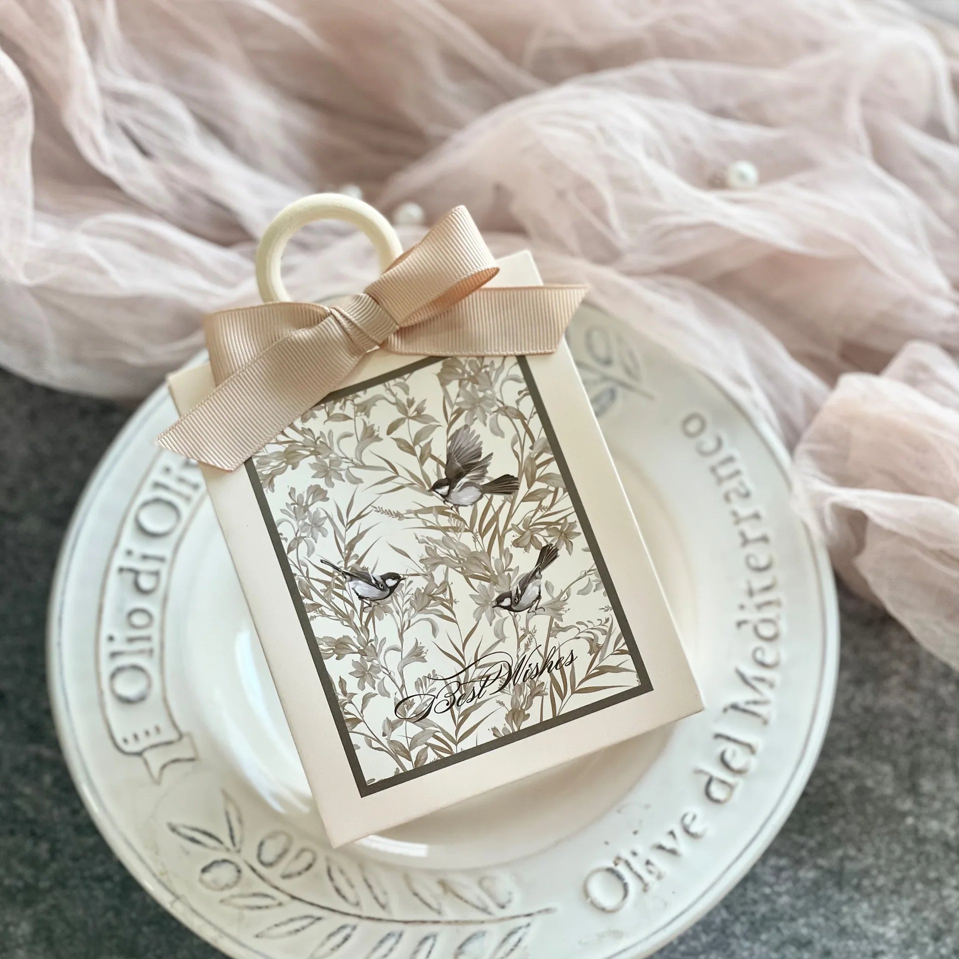 Boîte à Dragées Mariage à Anneau en Bois classique