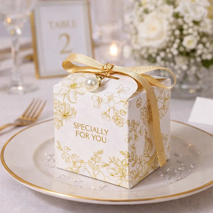 Boîte à Dragées Mariage Champagne Chic