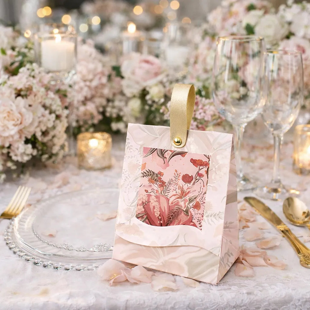 Boîte à Dragées Mariage Romantique Fleurie