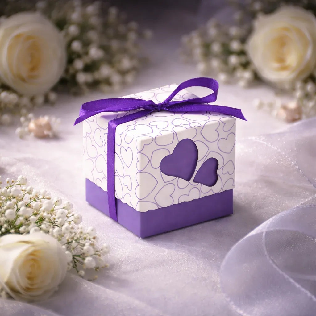 Boîte à Dragées Mariage Violet