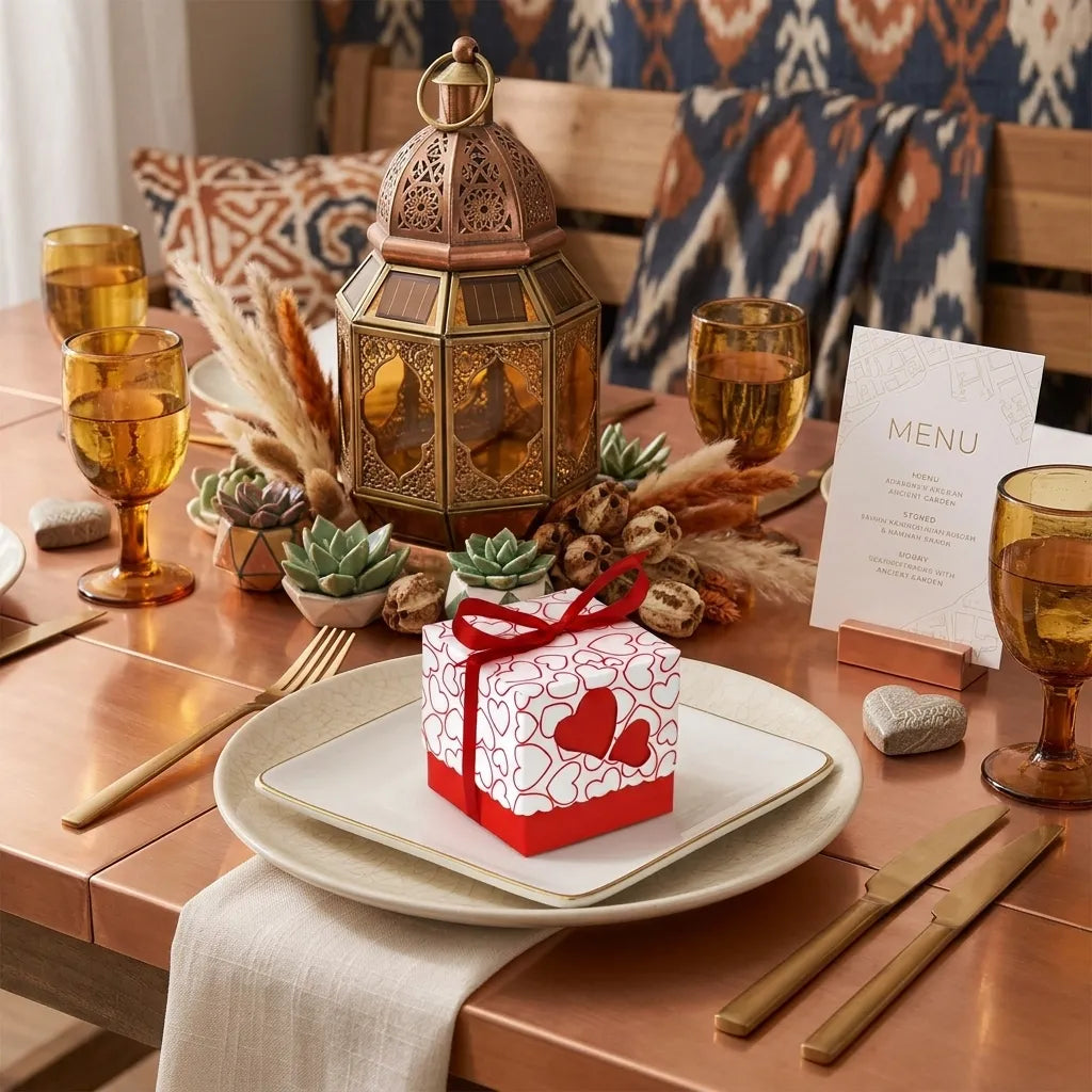 Boîte à Dragées Motifs Cœurs Unique