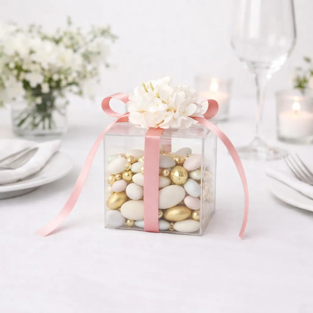 Boîte à Dragées Transparente Élégante