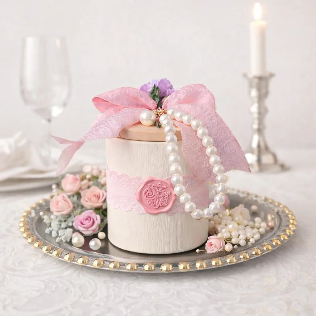 Boîte à Dragées Élégante à Couvercle en Bois chic