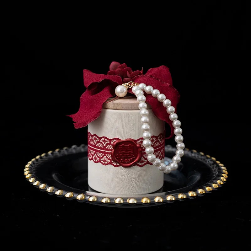 Boîte à Dragées Élégante à Noeud glamour
