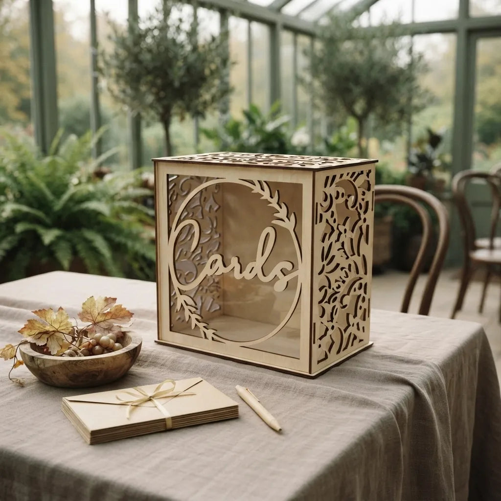 Boîte à Enveloppes en Bois Raffinée Chic