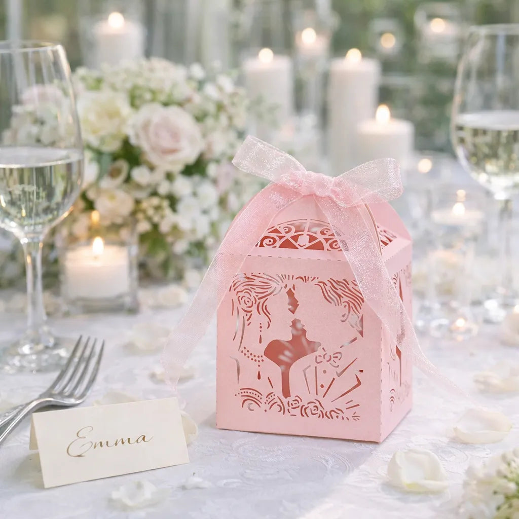 Boite à Dragées Elégante Mariage romantique