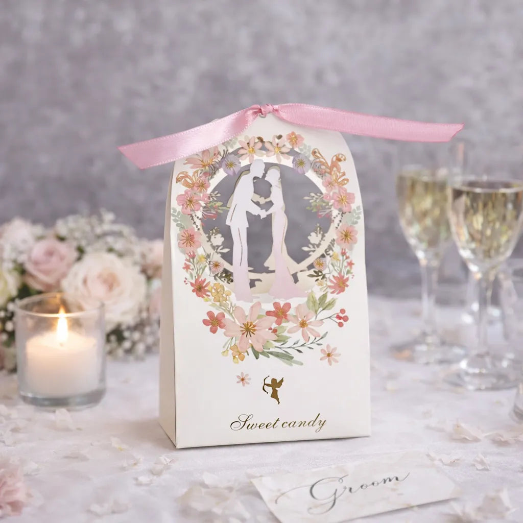 Boite à Dragées Fleurie Mariage romantique