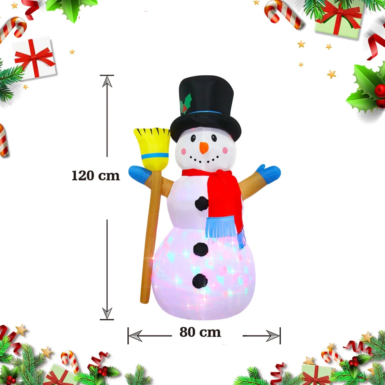 Bonhomme de Neige Lumineux Gonflable Chic
