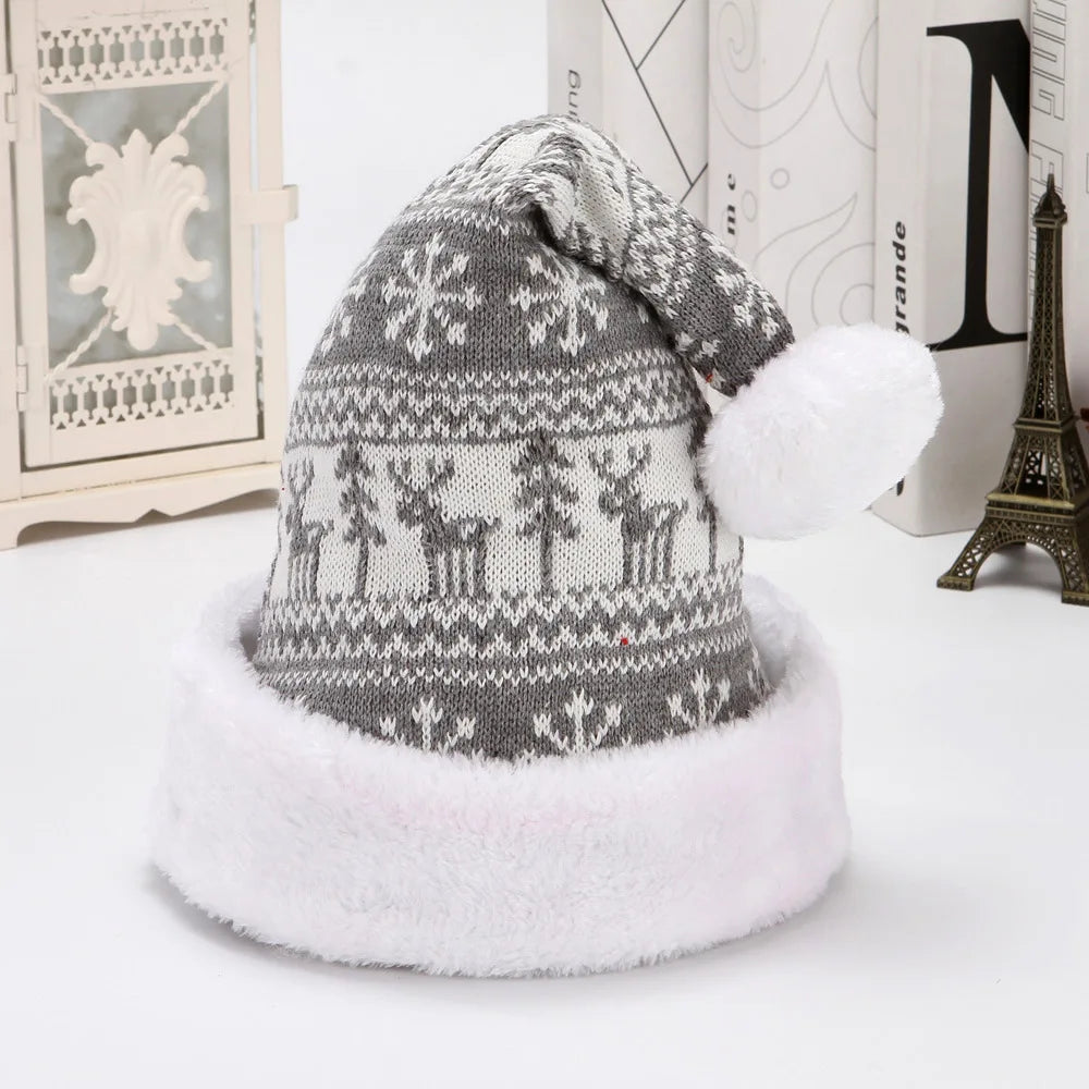 Bonnet de Noël Gris Style Nordique 