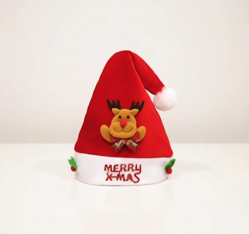 Bonnet de Noël Rouge Merry Xmas