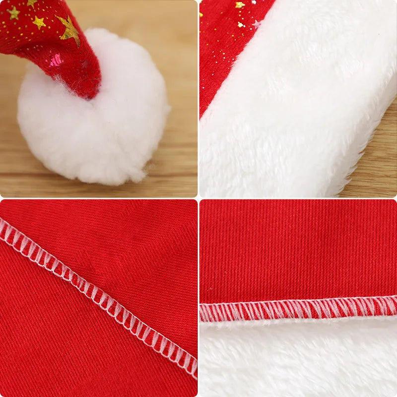 Bonnet de Noël Rouge Orné d’Etoiles Festif