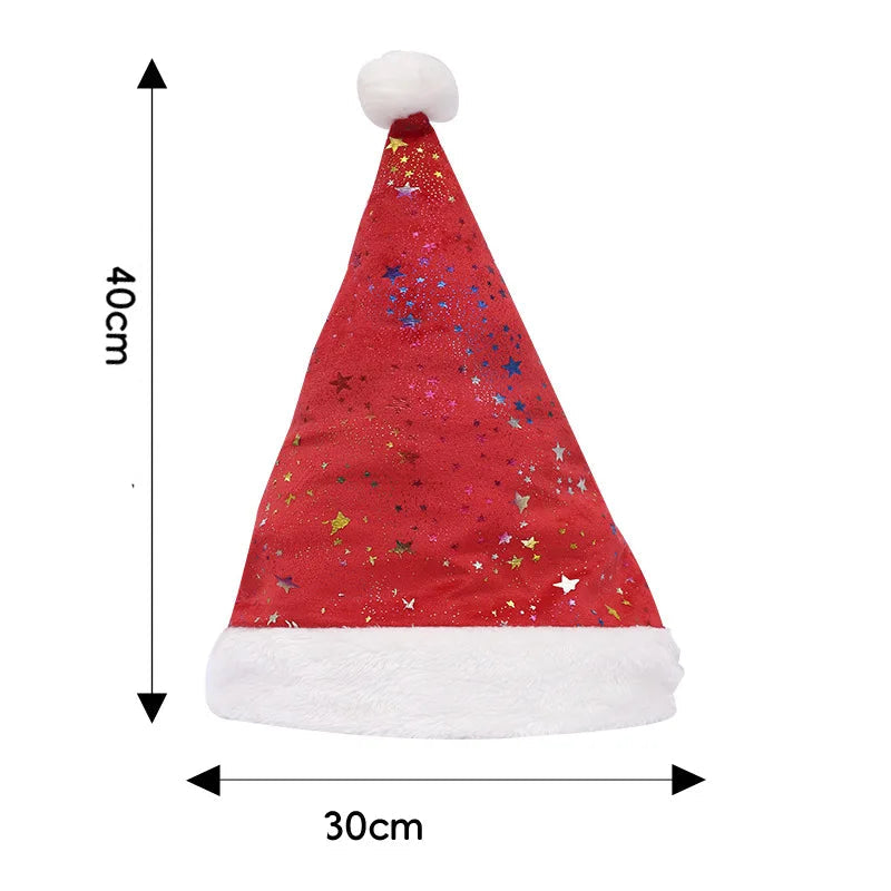 Bonnet de Noël Rouge Orné d’Etoiles Joyeux