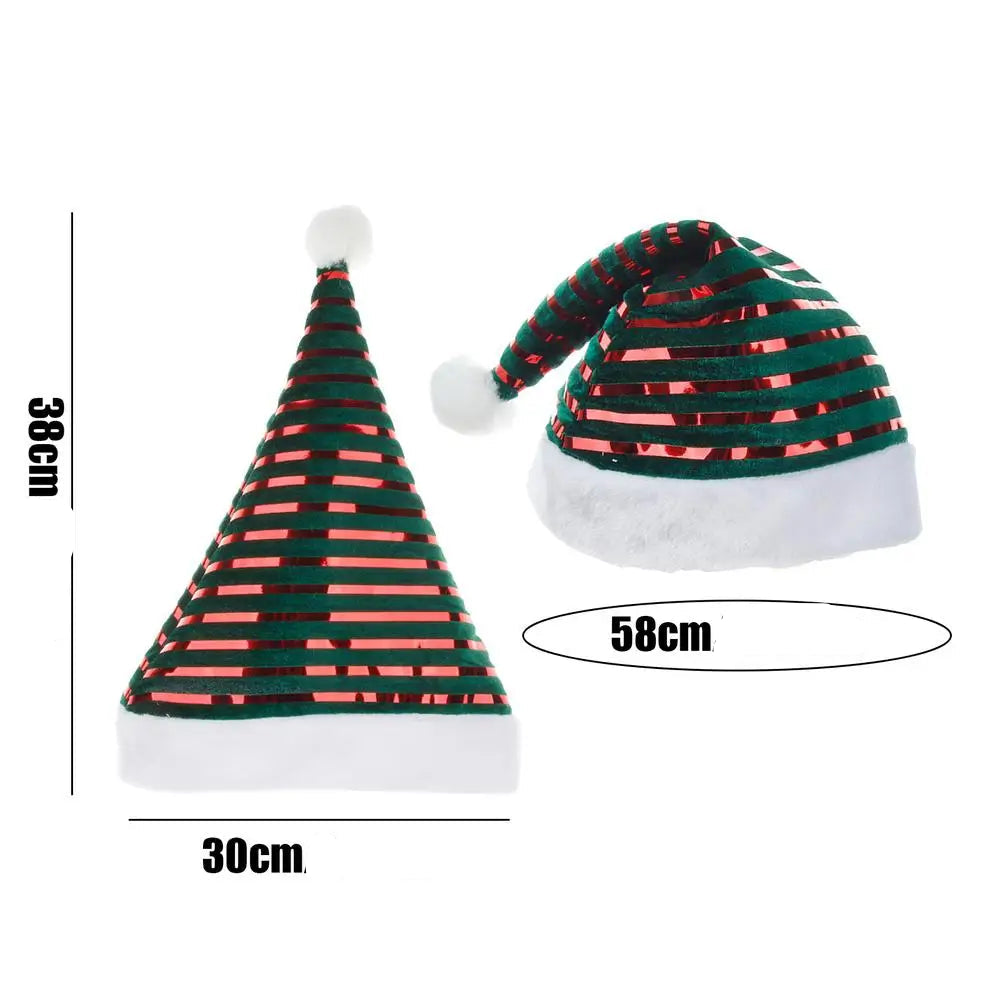 Bonnet de Noël Rouge Rayé Doux stylé
