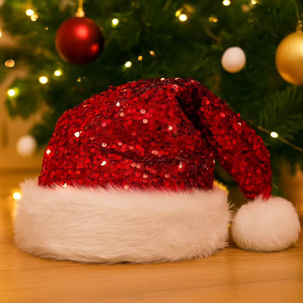 Bonnet de Noël Rouge à Strass