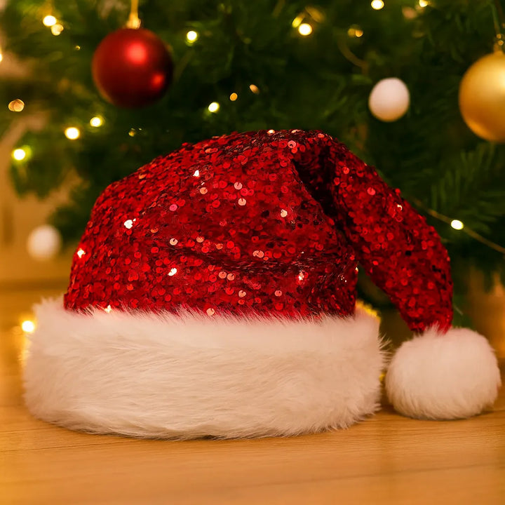 Bonnet de Noël Rouge à Strass
