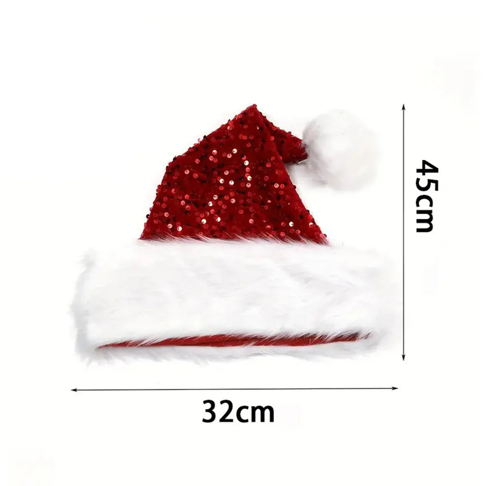 Bonnet de Noël Rouge à Strass stylé