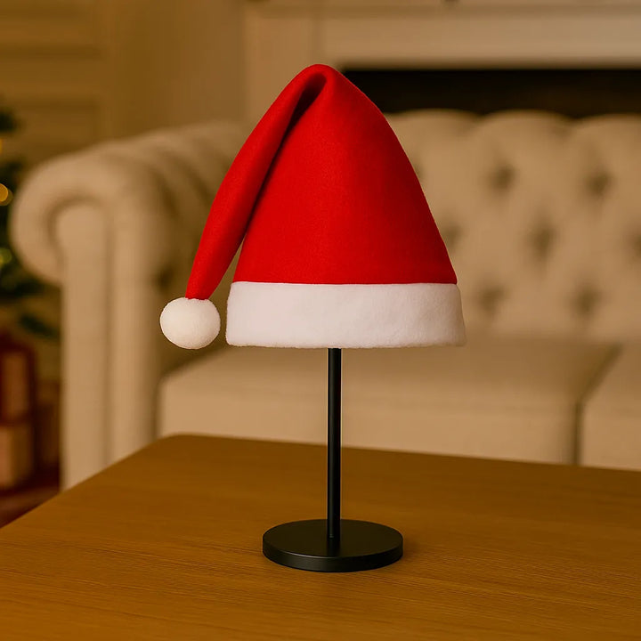 Bonnet de Noël Rouge Velouté simple