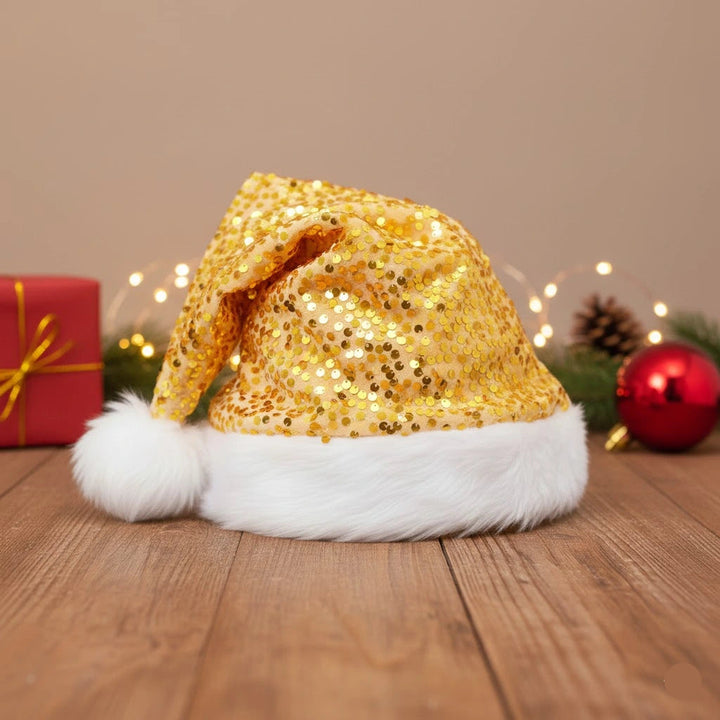 Bonnet de Noël Scintillant Doré