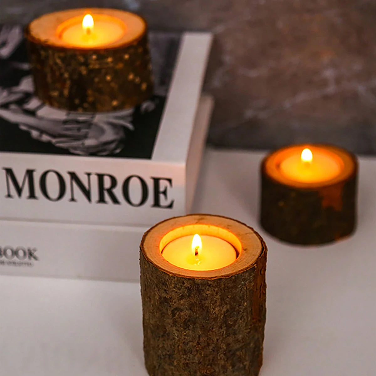 Bougeoir Bois Mariage Marron