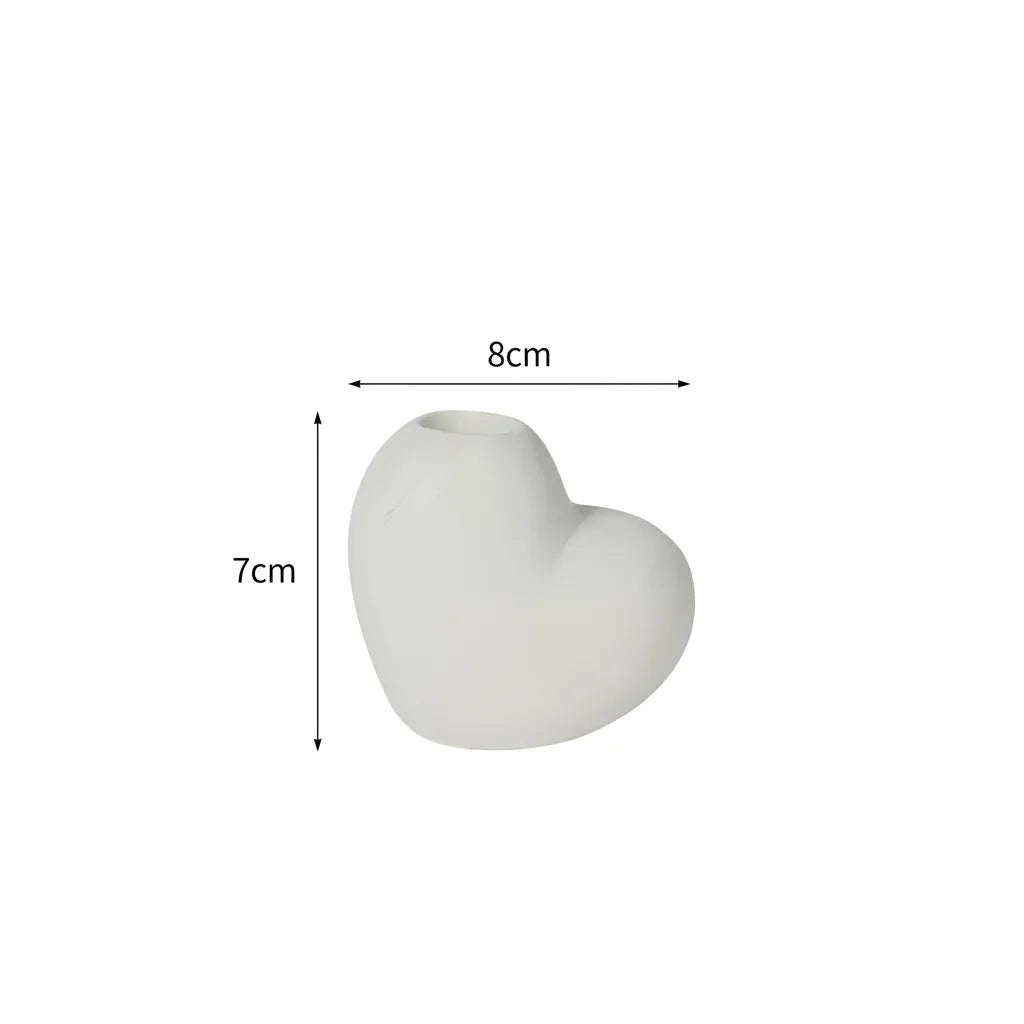 Bougeoir Cœur Blanc Mariage Minimaliste