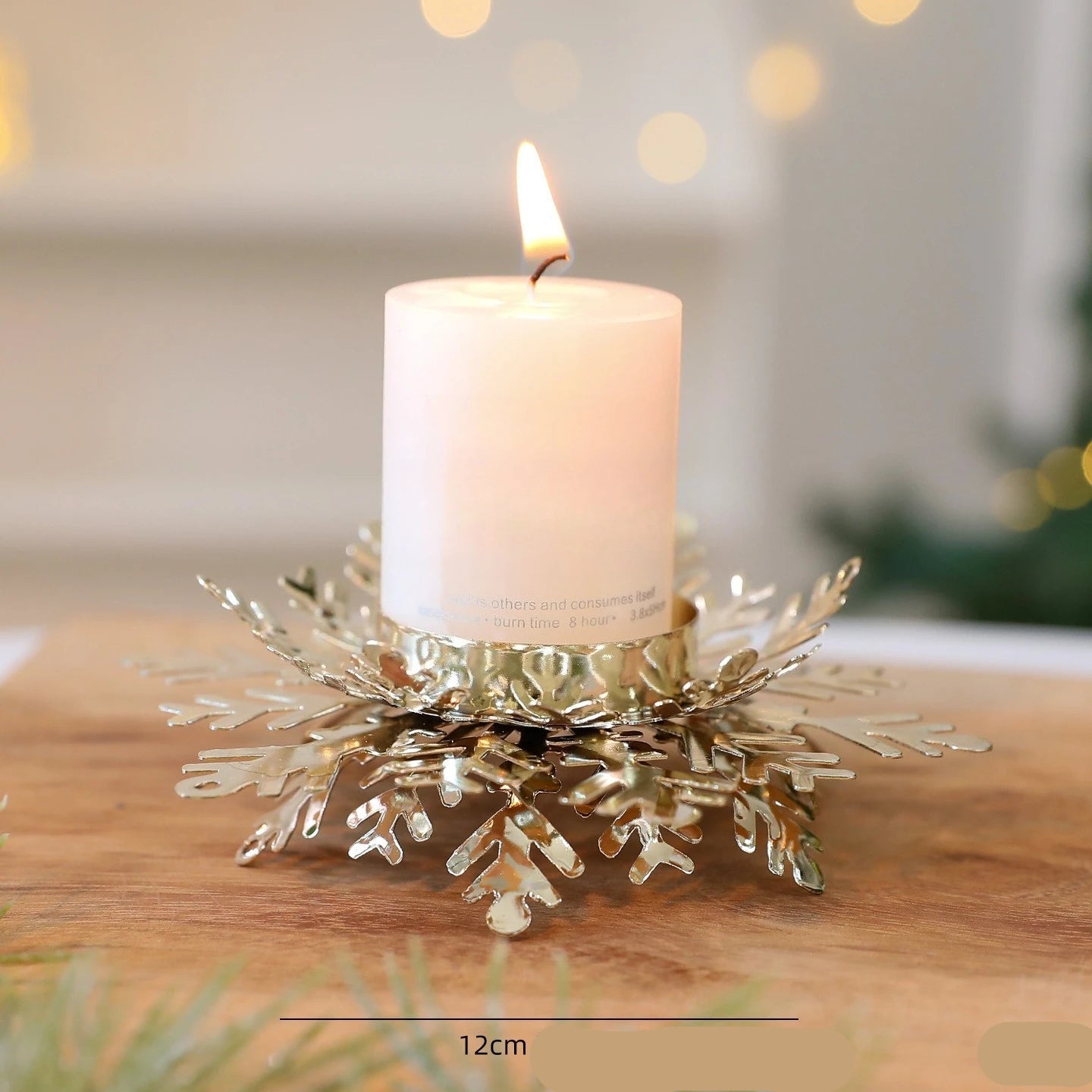 Bougeoir Centre de Table Flocon en Fer Forgé Unique