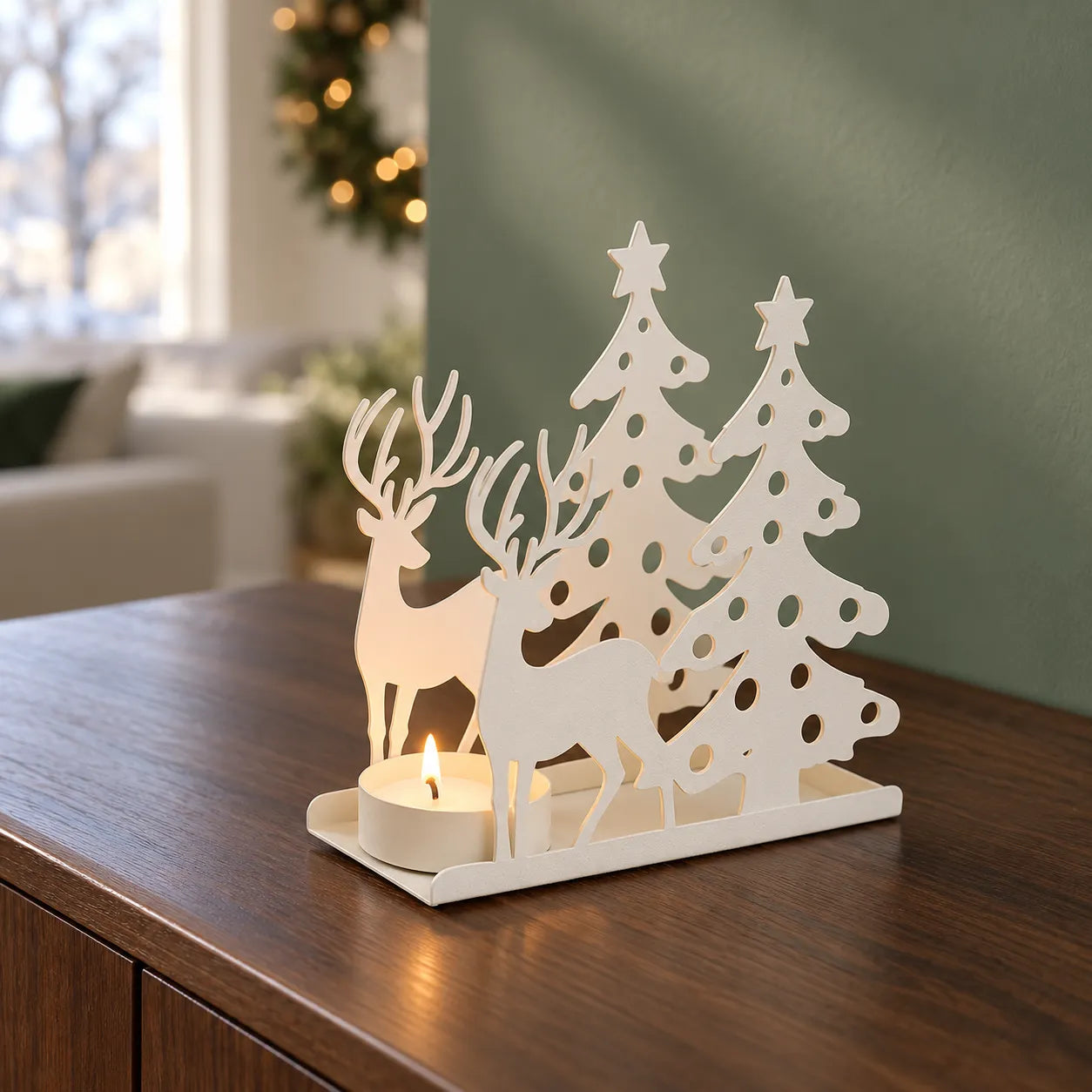 Bougeoir Décoratif Sapin Renne moderne