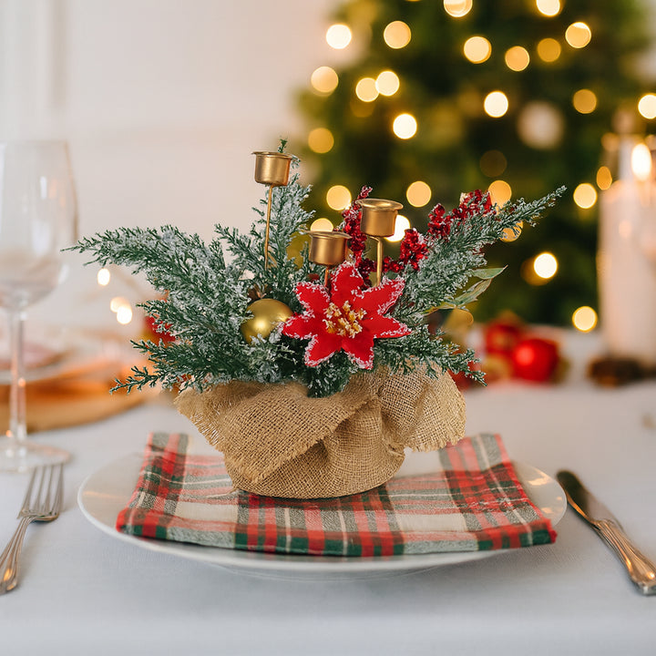 Bougeoir Décoratif Table de Noël