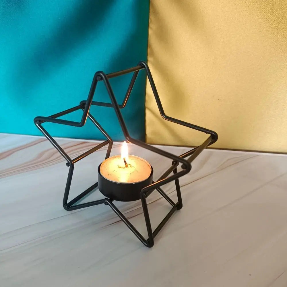 Bougeoir Table Noël Etoile Noir Unique