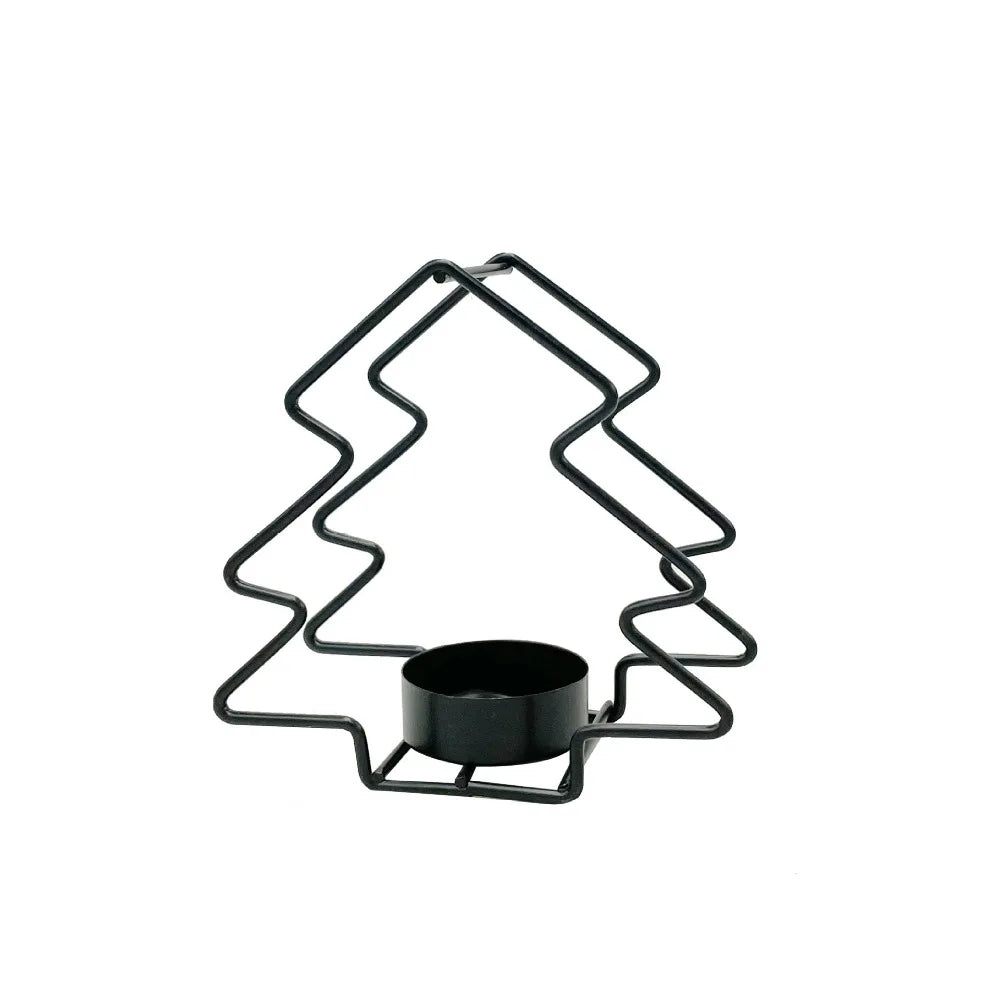 Bougeoir Table Noël Sapin Noir Design