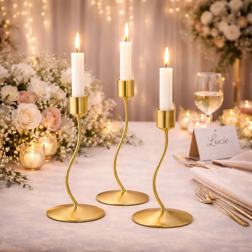 Bougeoir Vintage Doré Pour Mariage