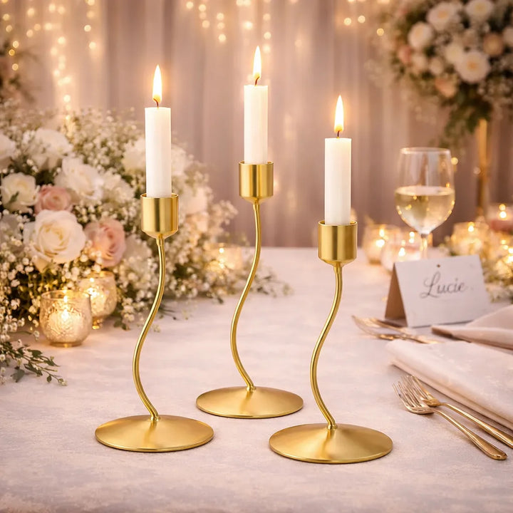 Bougeoir Vintage Doré Pour Mariage