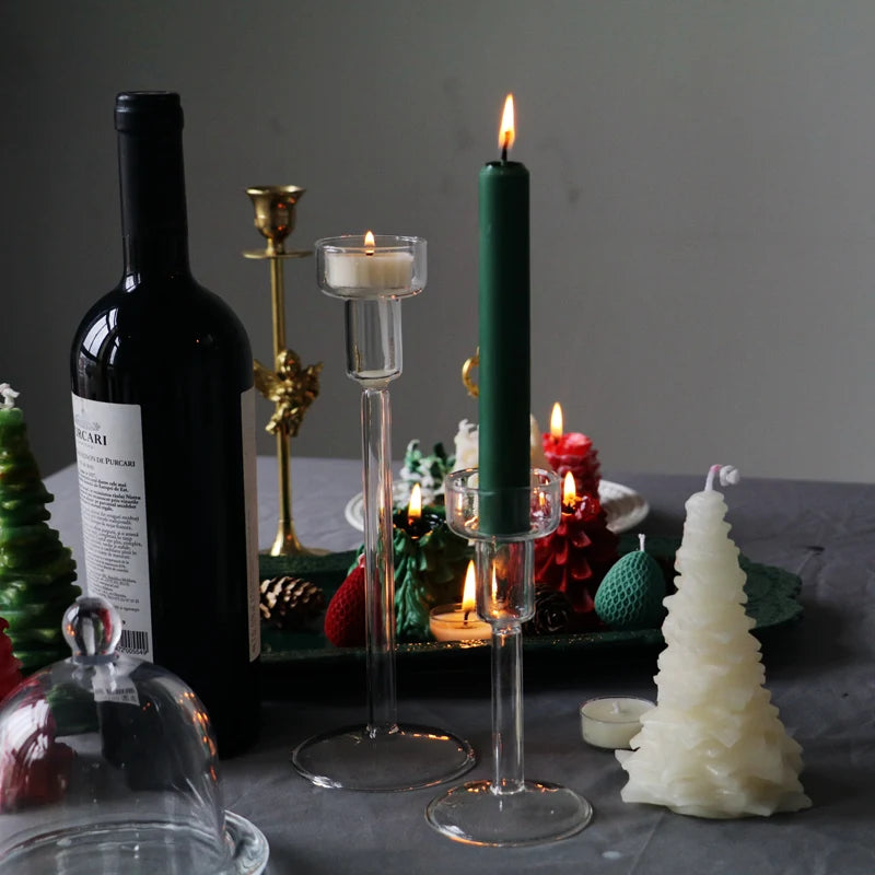 Bougeoir en Verre Noël Raffinée