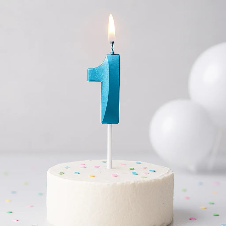 Bougie Anniversaire 3D Bleue
