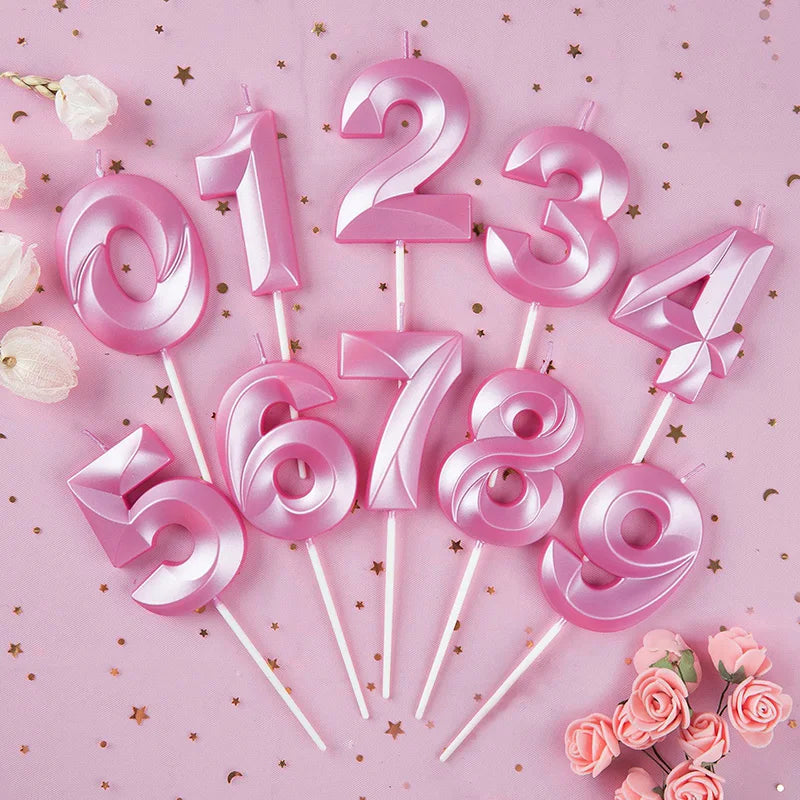 Bougie Anniversaire 3D Rose sans fumée 