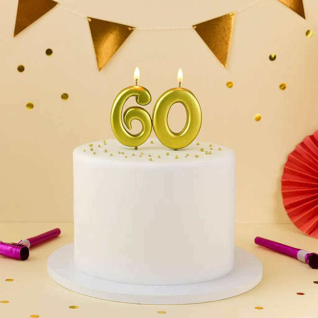 Bougie Anniversaire 60 ans Dorée
