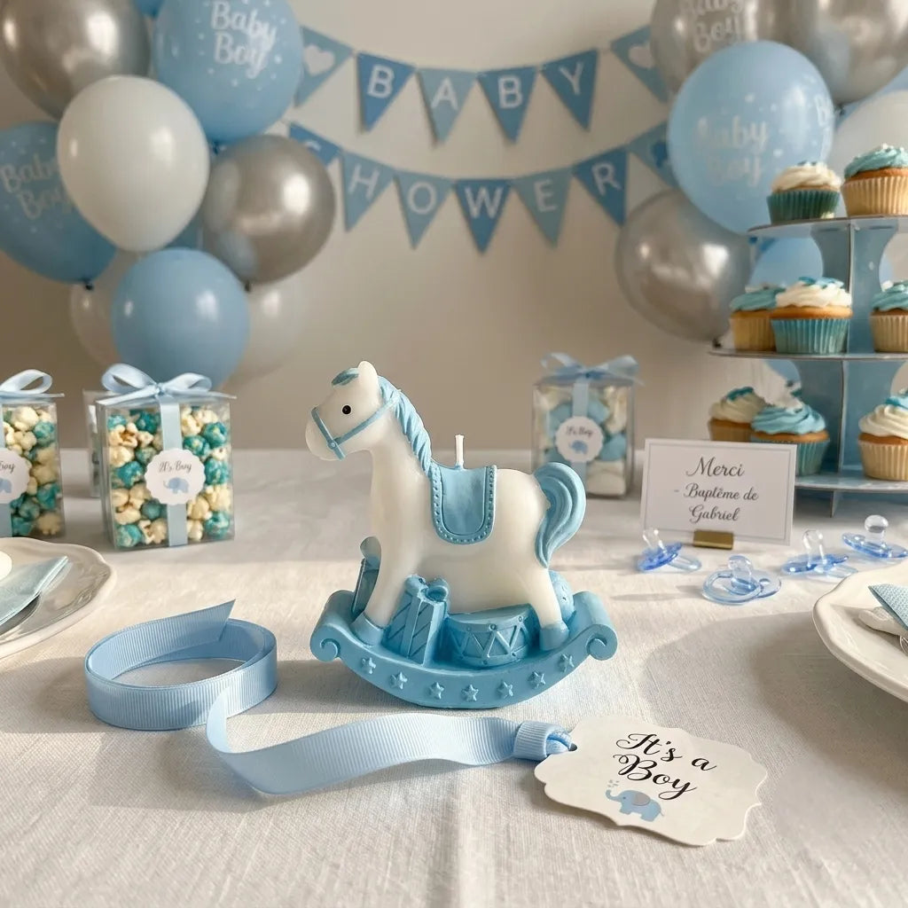 Bougie Anniversaire Cheval Bleue Unique