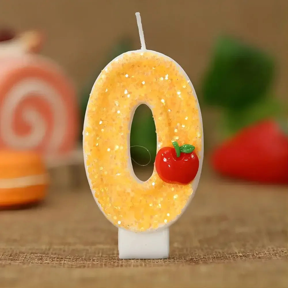 Bougie Anniversaire Chiffre 0 Pomme Rouge 