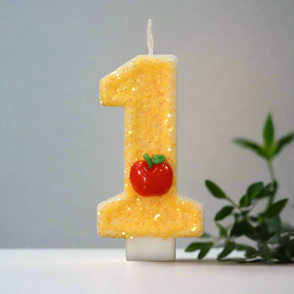 Bougie Anniversaire Chiffre Pomme Rouge