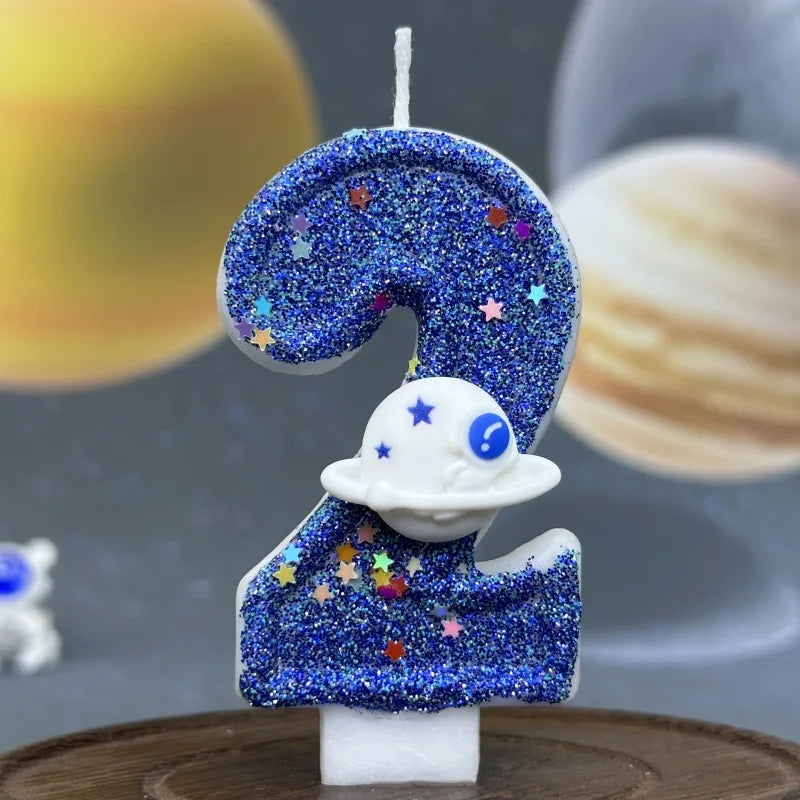 Bougie Anniversaire Chiffre 2 Spatial 