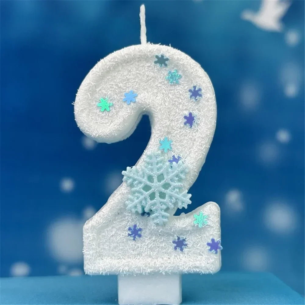 Bougie Anniversaire Chiffre Flocon De Neige 2