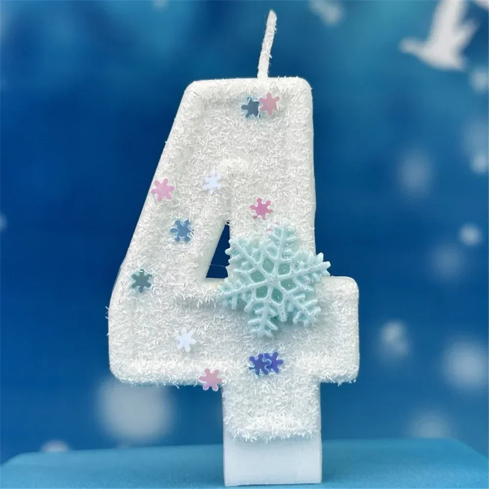Bougie Anniversaire Chiffre Flocon De Neige 4