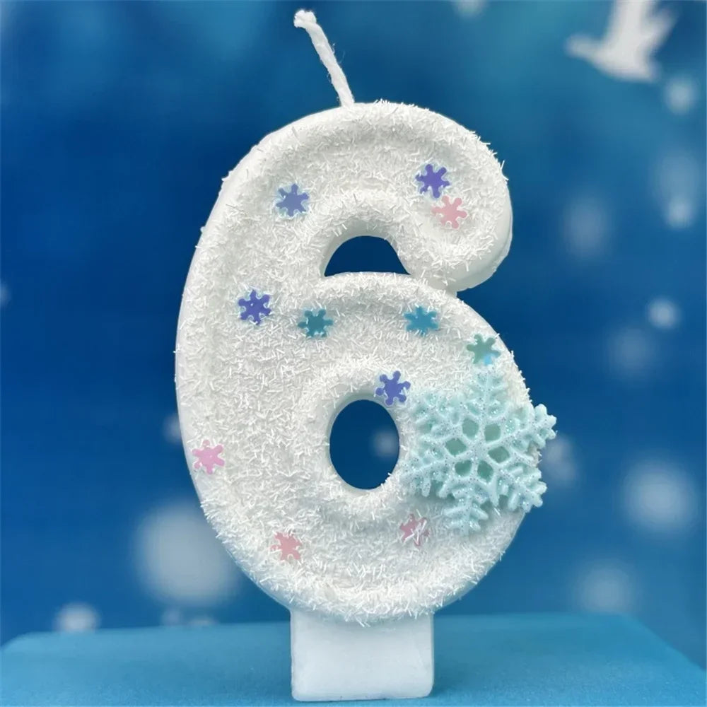 Bougie Anniversaire Chiffre Flocon De Neige 6