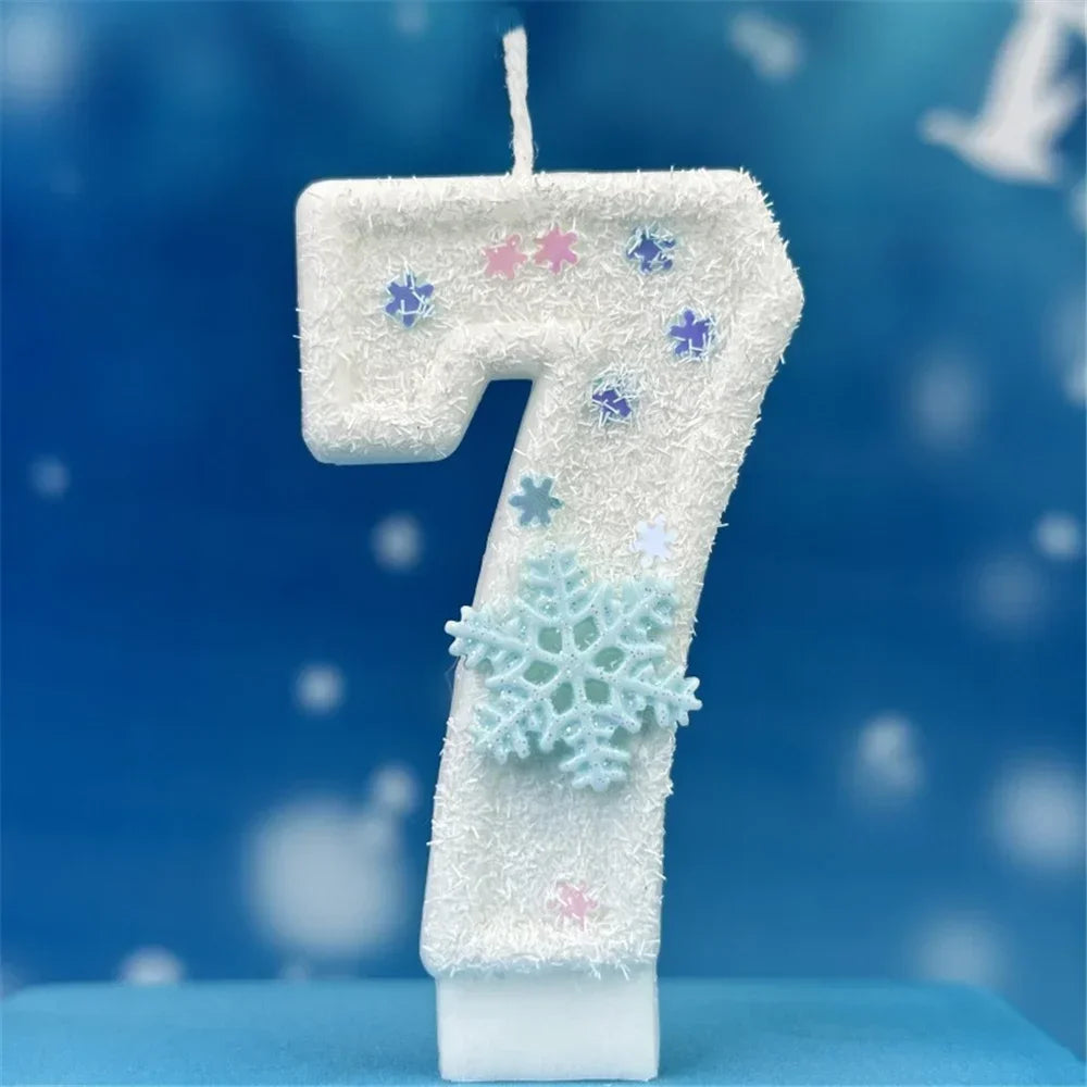 Bougie Anniversaire Chiffre Flocon De Neige 7