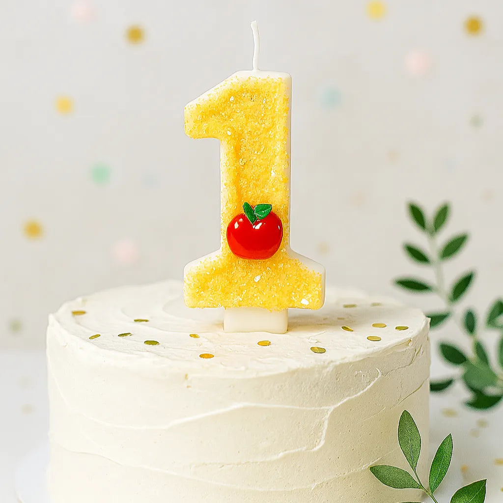 Bougie Anniversaire Chiffre Pomme Rouge