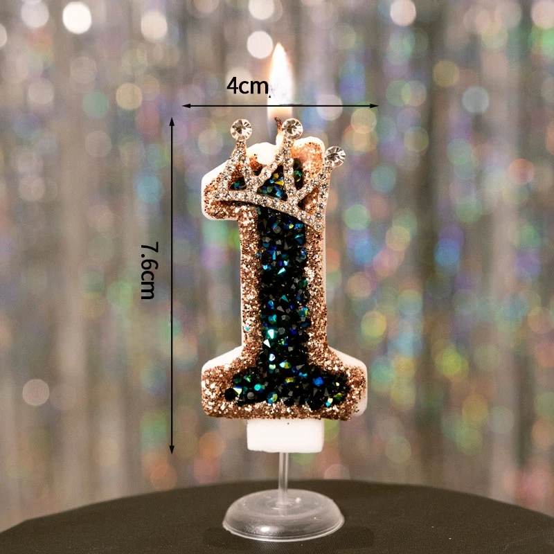 Bougie Anniversaire Noire Couronne