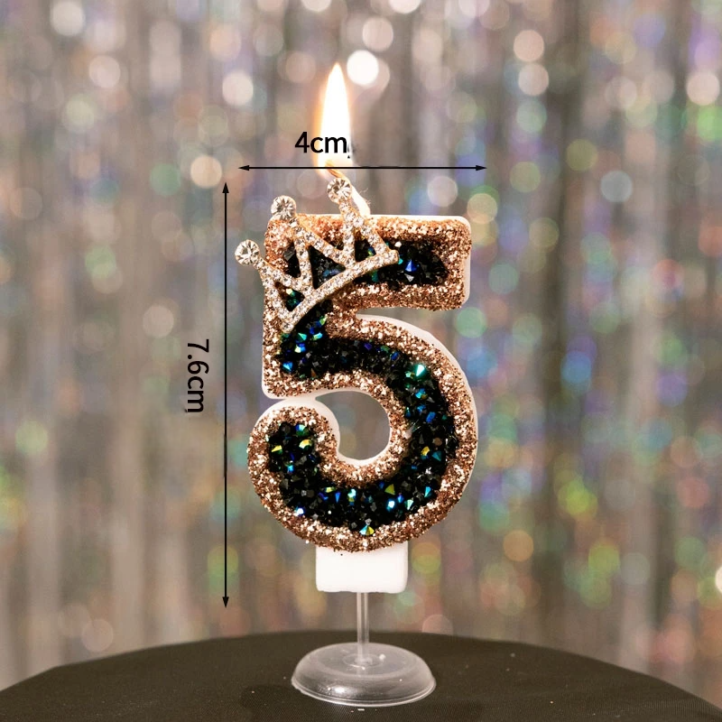 Bougie Anniversaire Noire Couronne