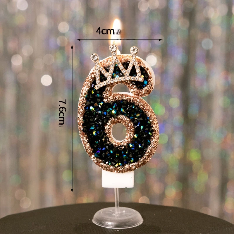 Bougie Anniversaire Noire Couronne