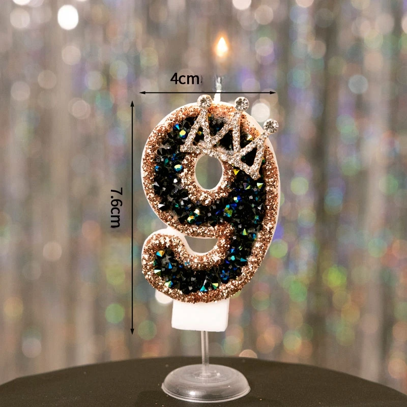 Bougie Anniversaire Noire Couronne